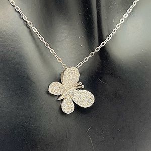 Sterling Silver/CZ Butterfly Necklace